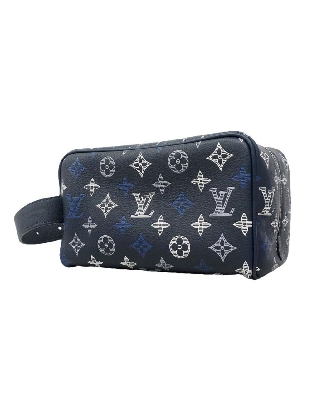 Louis Vuitton Handbag Monogram Shadow Rocker Dopp Kit Navy Blue